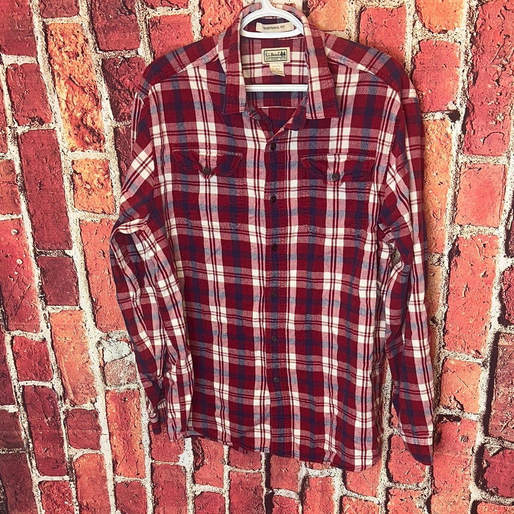L.L.Bean Men's Traditional Fit Plaid Shirt Large